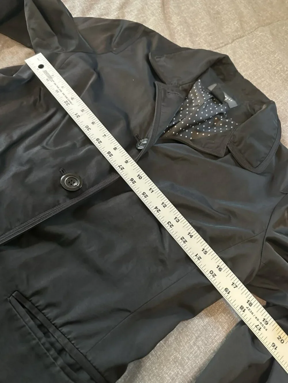 Nine West Black Trench Coat Womens M Lightweight Car Jacket Classic Career
